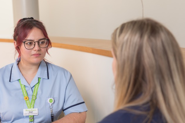 HCA Steph listening to family member of patient talking