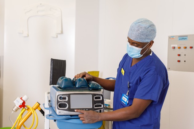 NSW Yusuf working with theatre equipment