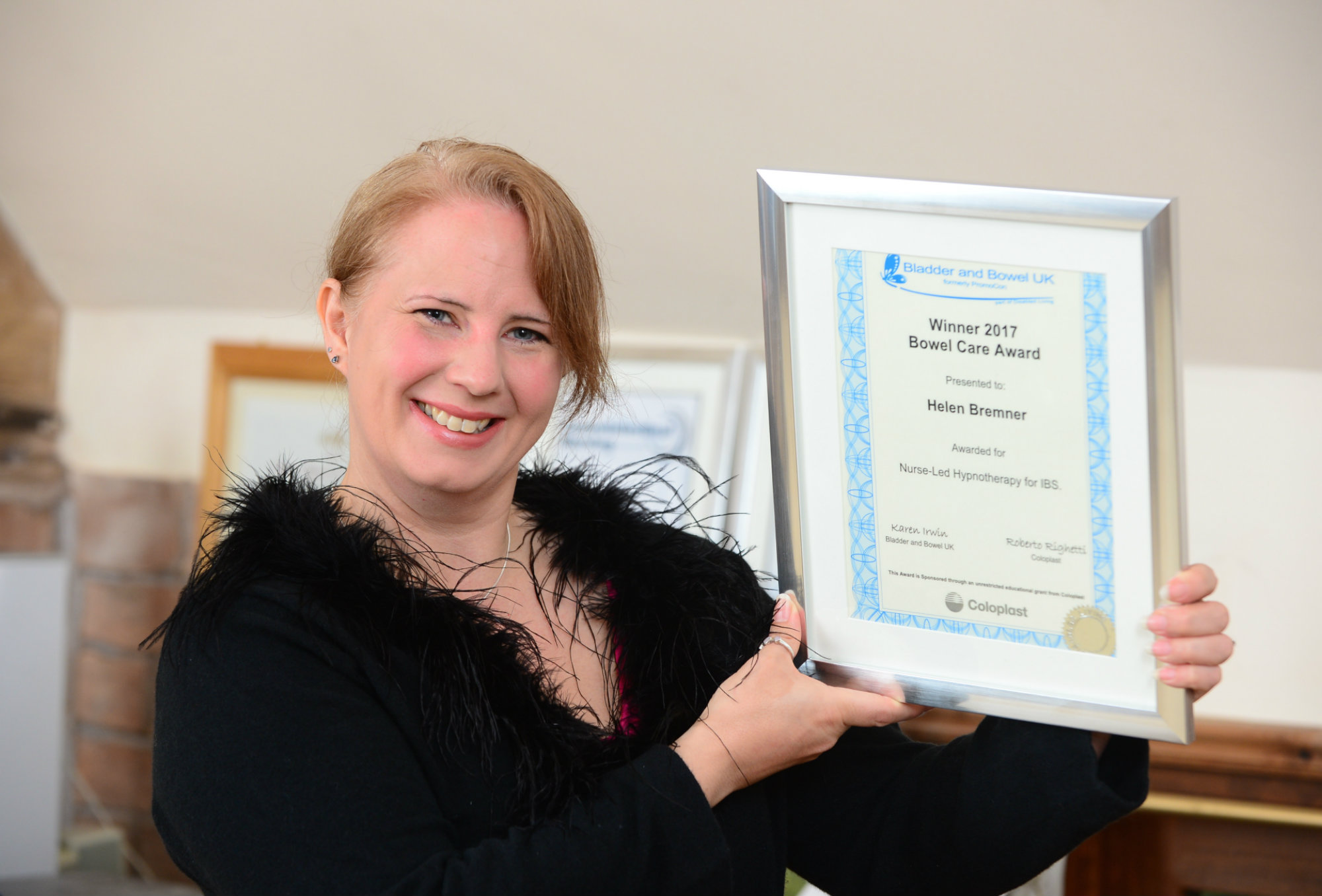 Helen with award