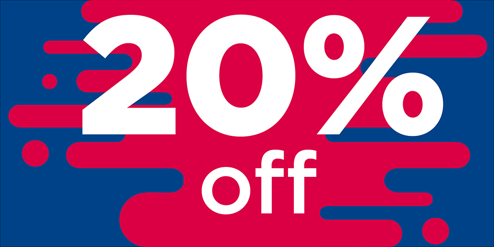 20 per cent off graphic