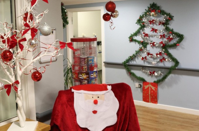 Christmas decorations in hospital