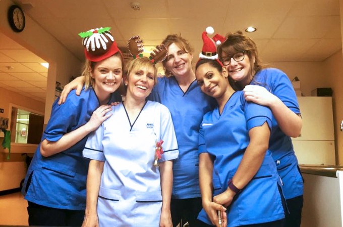Nursing team cheery at Christmas