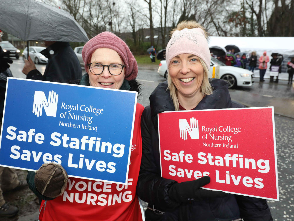 two women with placards