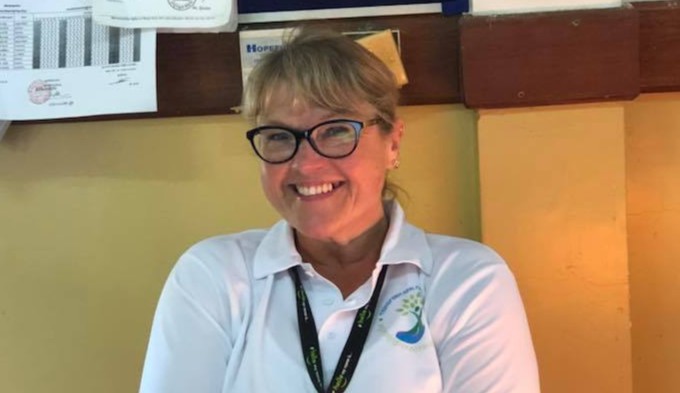 Volunteer nurse Sally Young in a Cambodian hospital