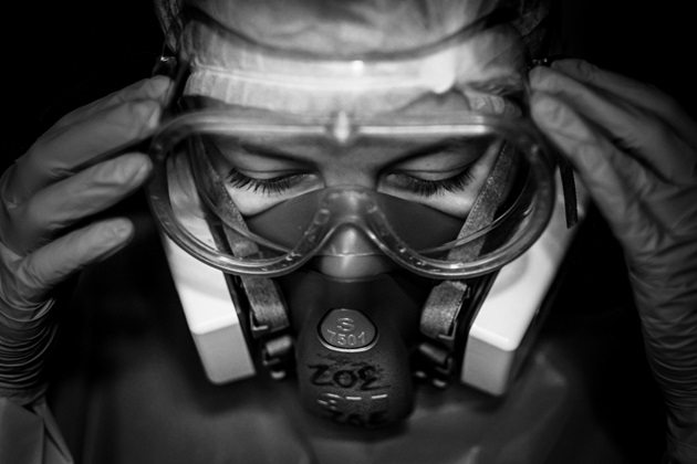 Black and white photo shows Zoe who worked in ICU during COVID-19 pandemic