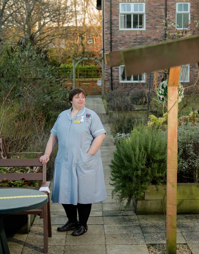 Jemma James outside care home