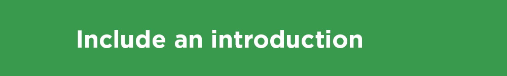 Include an introduction