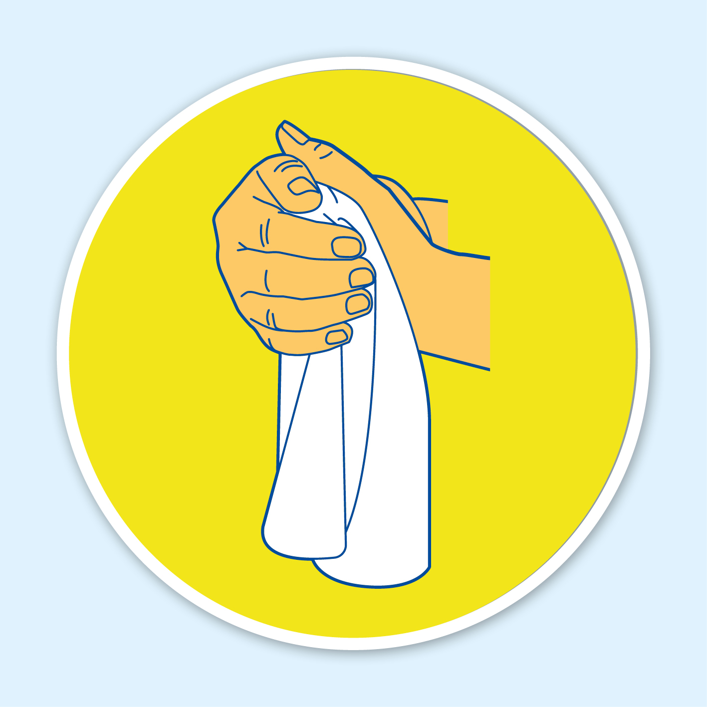 Illustration showing hands being dried with a towel