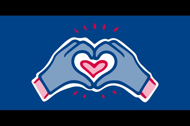 Graphic heart shaped hands