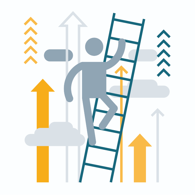 Graphic of someone climbing to greater heights
