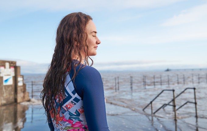 Nurse Olivia wild swimming enjoying nature