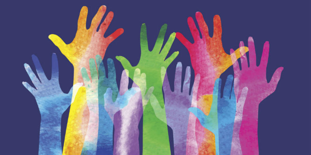 Hands being held up