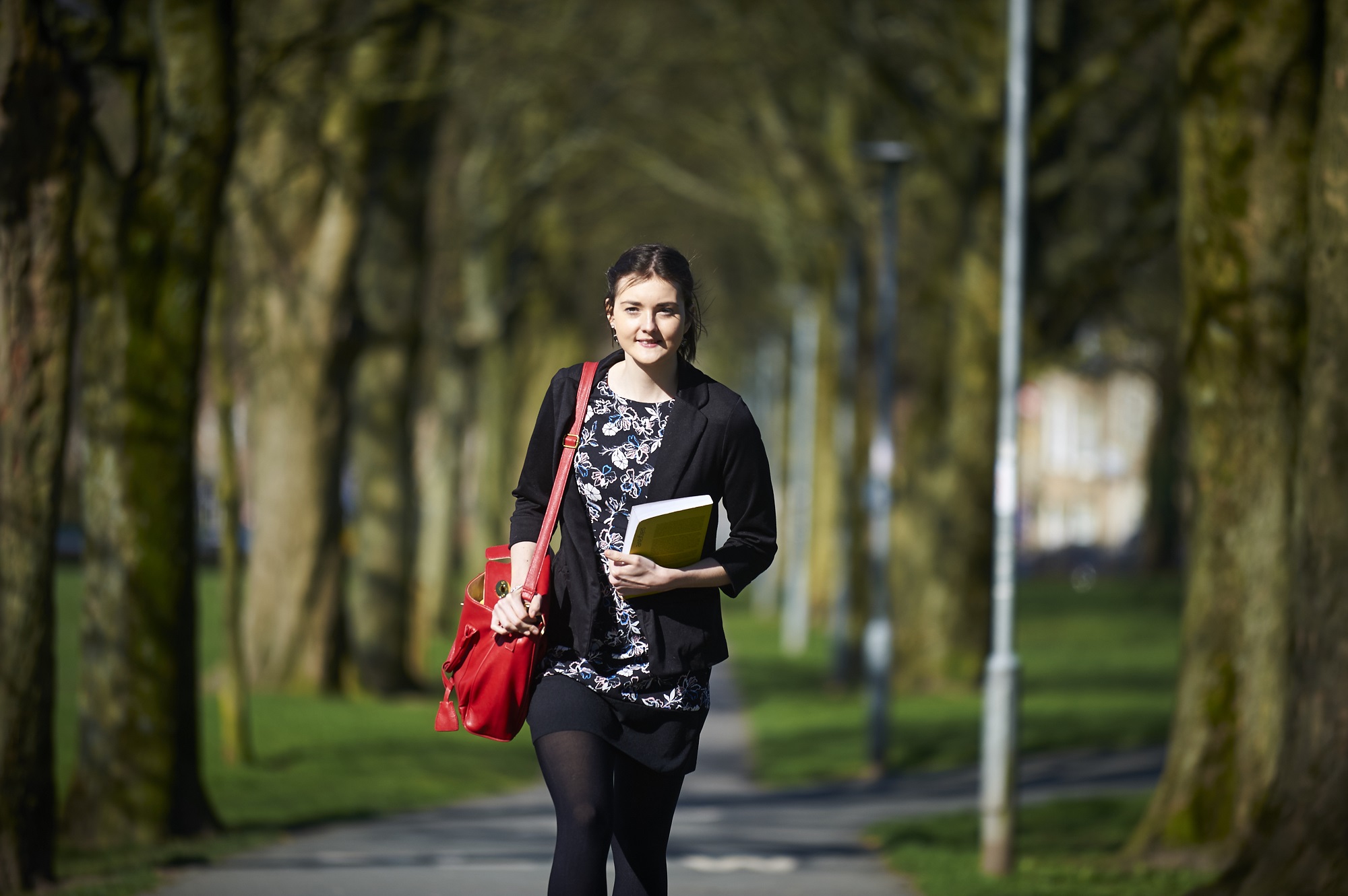 Zoe walking around campus