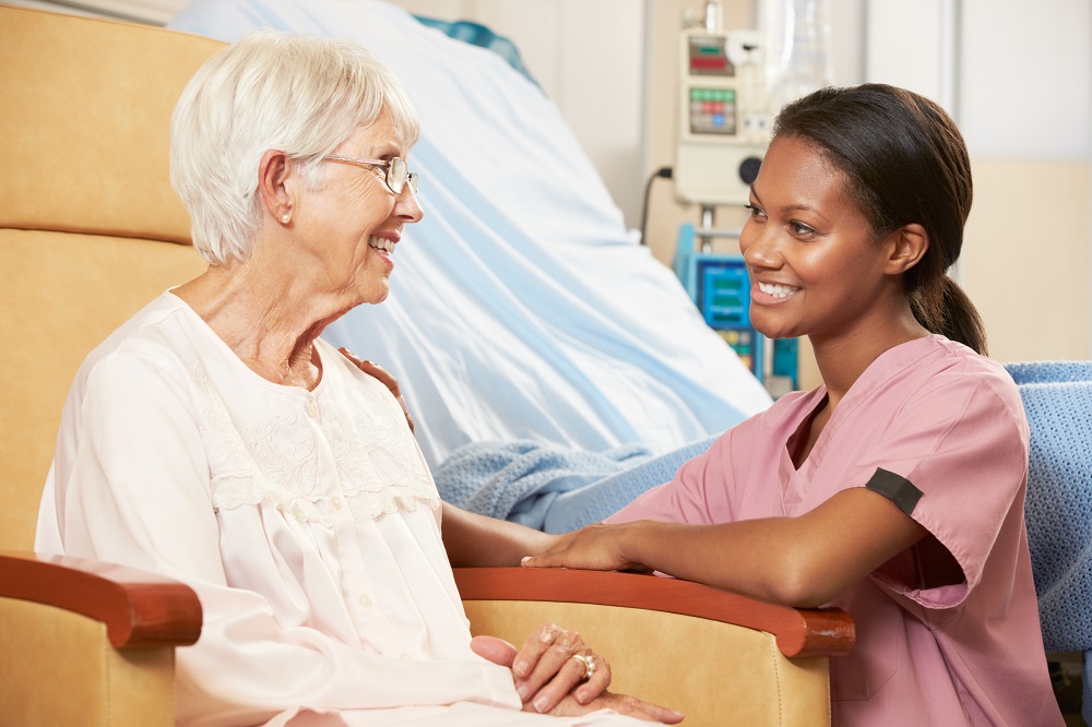 talking to patient