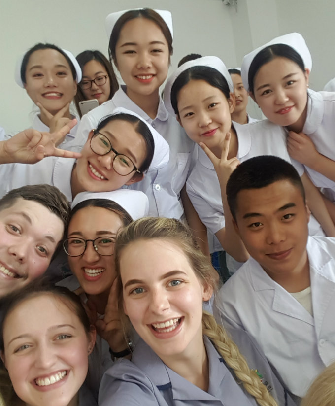 Student nurse Emily on placement in China