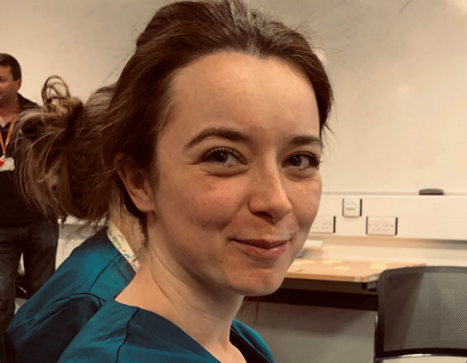 Nursing associate Stacey at work
