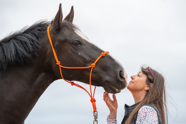 Amanda Rees with one of the therapy horses