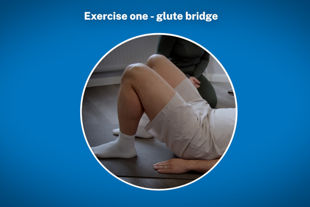 Close up of someone performing a glute bridge exercise
