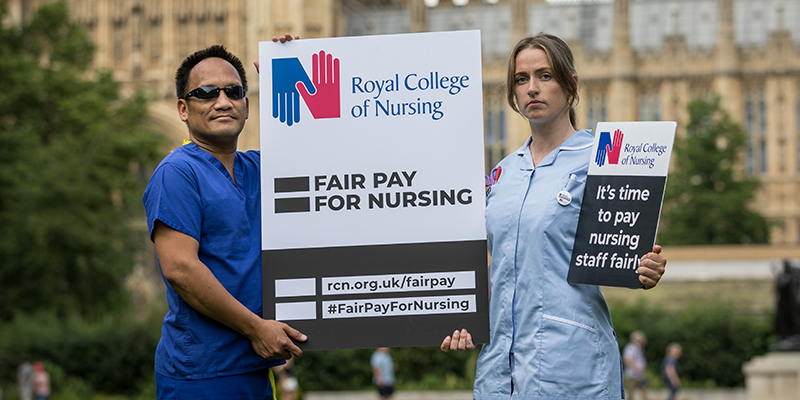 Members protest outside Westminster over pay