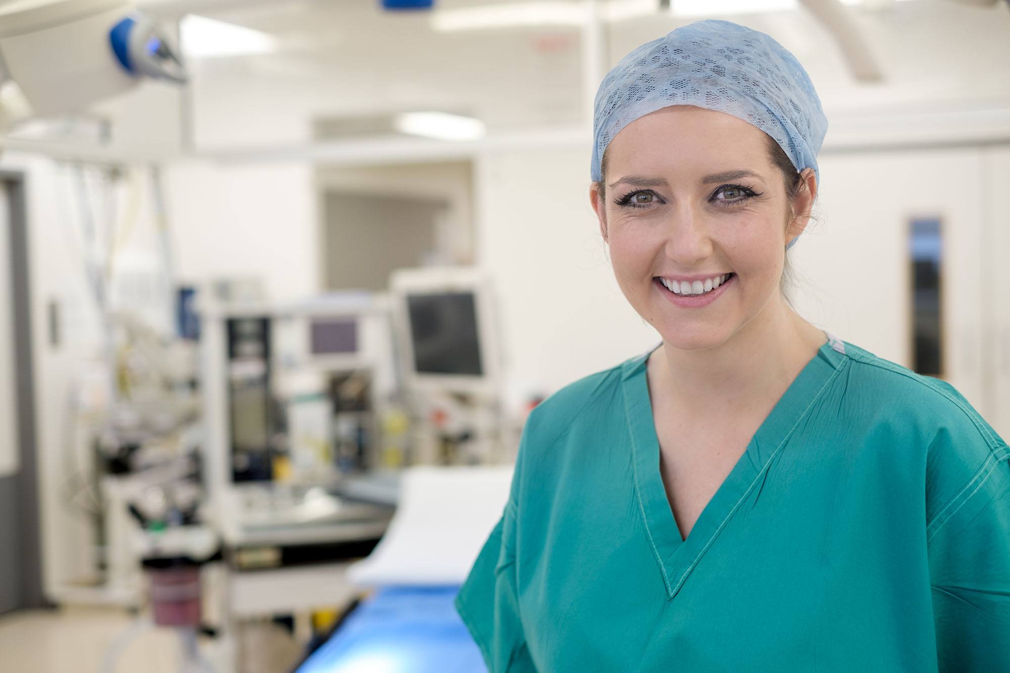 Surgical care practitioner and member Sara Dalby in theatre scrubs