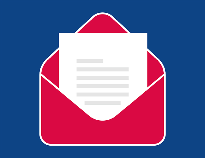 Graphic of a letter coming out of an envelope