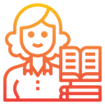 Illustration of a woman reading a book