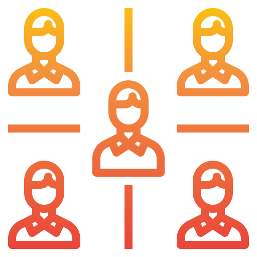 Illustration of five people with lines between them