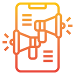 Graphic of two megaphones facing in different directions