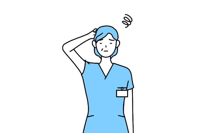 A confused health care worker