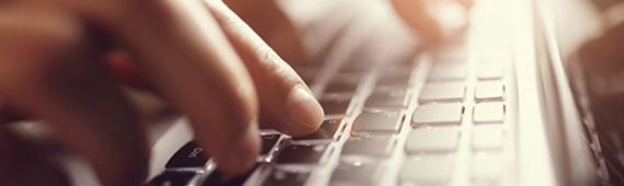 Somebody typing on a keyboard