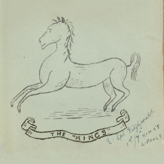 The King's Regiment (Liverpool) drawn by Lance Corporal Fitzgerald