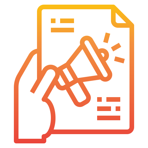 Line art icon of a poster