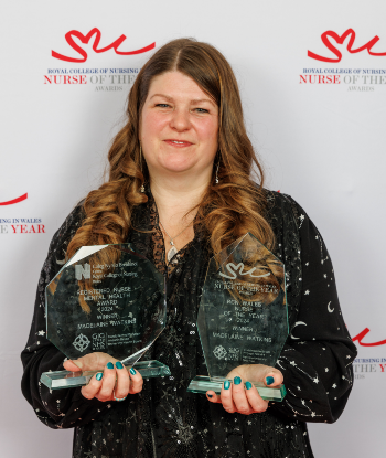 Madelaine Watkins RCN Wales Nurse of the Year 2024 Madelaine Watkins with her two awards at RCN Wales Nurse of the Year Awards 2024