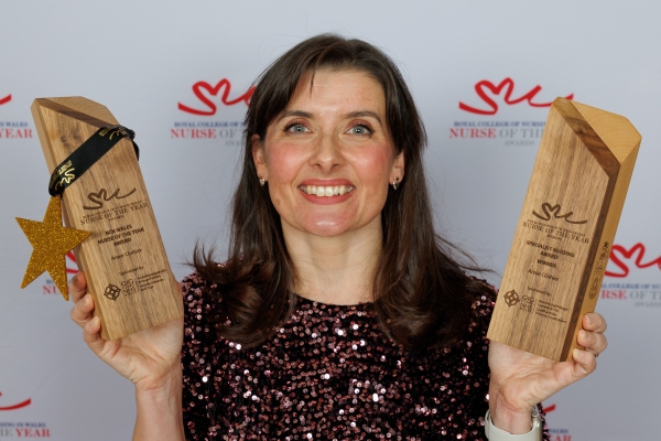 Annie Clothier RCN Wales Nurse of the Year 2025 with awards